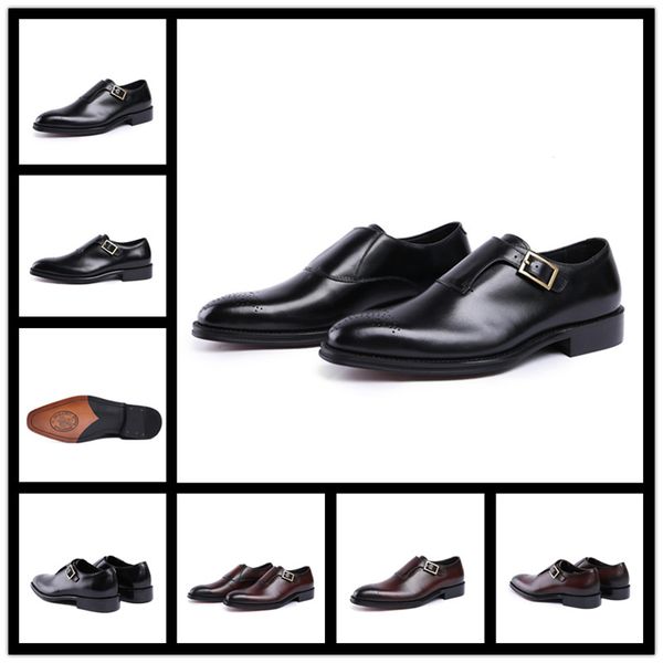 

кожа mens конструктора платье обувь кожа повседневная мокасины gentleman скольжения на плоский оксфорд обувь 38-44 размер, Black