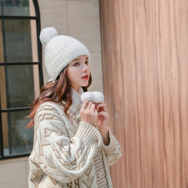 

hat scarf set for women warm winter 2 pieces set beanies and scarf sets, Blue;gray