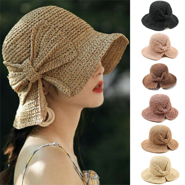 

straw summer hats women ladies fashion foldable beach sun hat brimmed 1pc hat new fashion design, Blue;gray