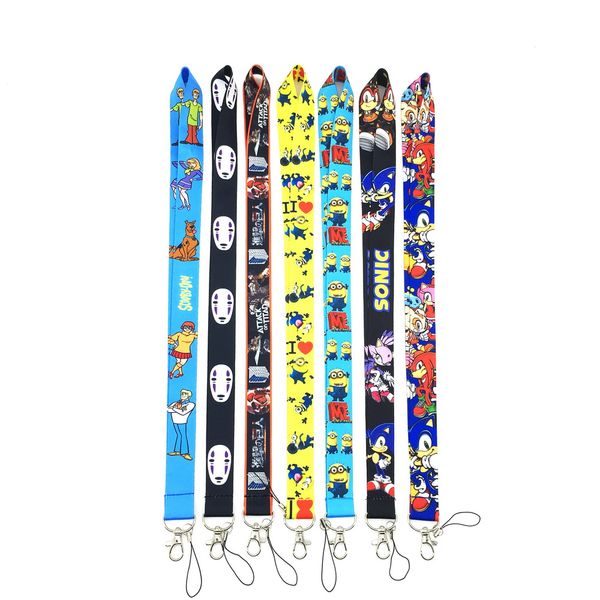 

10pcs new anime combination lanyard id badge holder key neck strap kids gifts key chain, Silver