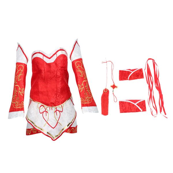 

game lol enchantress elf fairy cosplay costume, White