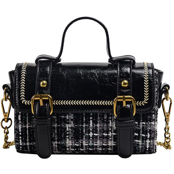 

women's bag 2019 autumn and winter new wave fashion messenger bag hit color shoulder