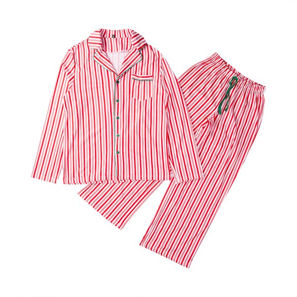 

Matching Christmas Pajamas Set Adult Women Men Stripe Sleepwear Nightwear 2017 New Arrival Fall Family Match Pjs Set