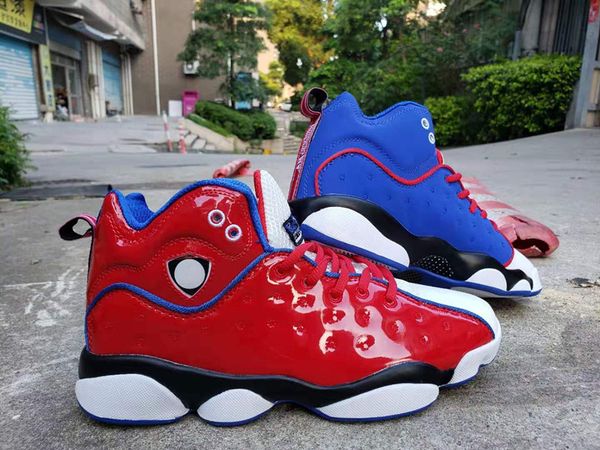 

jumpman team ii спортивная обувь мужчины 2019 новое прибытие красный синий лакированные кроссовки высокие сапоги размер 13