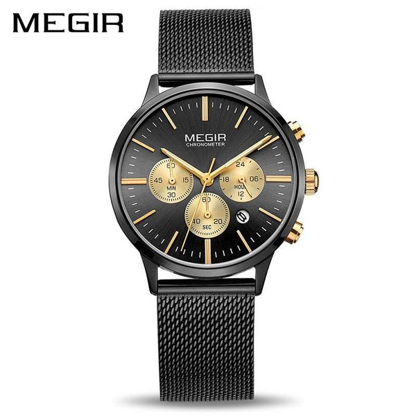 

megir chronograph luxury women bracelet watches relogio feminino fashion quartz lovers wrist watch clock ladies girls gift 2011 t200420, Slivery;brown