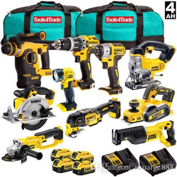 

Dewalt 18v xr li ion 10 piece pack kit 4 x 4ah batterie charger bag dew kit 4