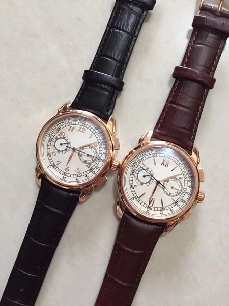 

sell stainless watches luxury man watch leather strap quartz satch luxury watch chronograph wrist watch 0029, Slivery;brown