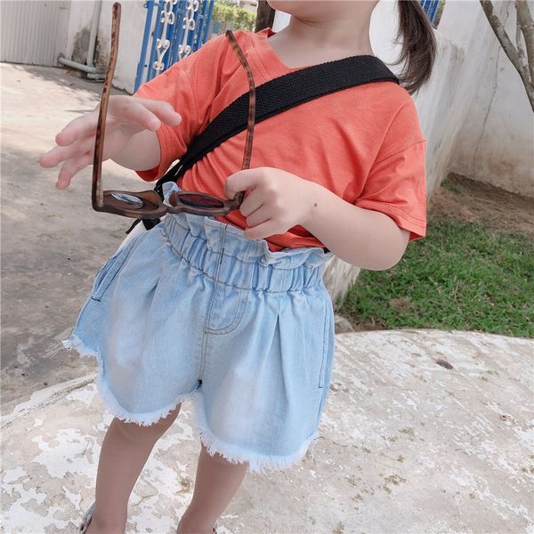 

small children's wear and shorts 2019 children's clothing girls casual bud denim shorts fashion, Blue