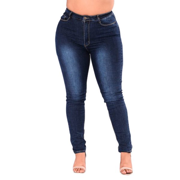 

jaycosin women clothes plus size 5xl jeans stretch skinny denim trousers fashion casual slim high waist pencil jeans mujer, Blue