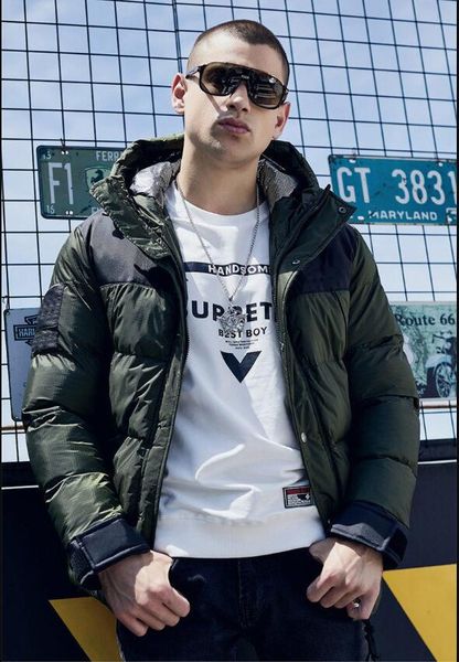 

мужские куртки мужские пальто зимы тавра ветровки вскользь contrast luxury three color available winter coat азиатский размер доступен l для, Black