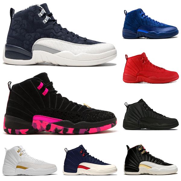 

new arrival 12 12s mens basketball shoes prm deep royal white black gym red man designer trainers shoe sports sneaker size 7-13