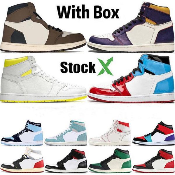 

2020 with box stock x 1 1s mens basketball shoes obsidian unc fearless travis scotts turbo green sports trainer designer sneakers size 36-47
