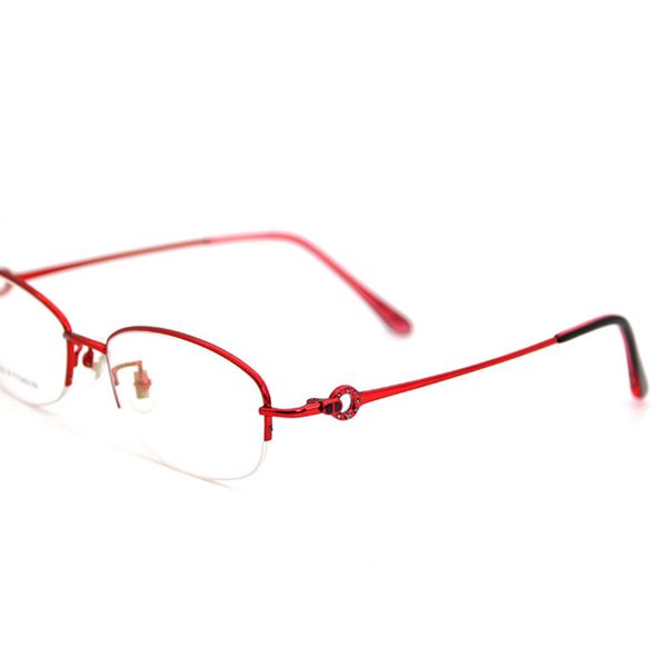 

чистый титан бизнес изысканный дамы очки кадр супер легкий половина кадра белый воротник темперамент очки, Black