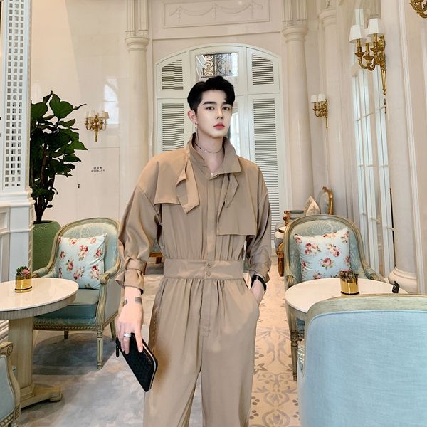 

plus size khaki black half sleeve ankle length pant streetwear jogger loose romper overalls men hip hop harem trouser jumpsuits