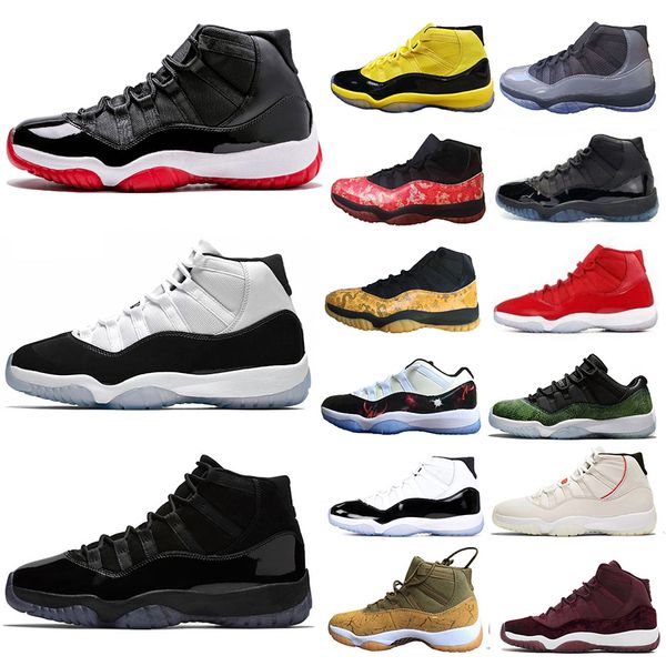 

sale bred 11 basketball shoes 11s 378037-061 concord 45 cool grey cap and gown gamma platinum tint women mens trainers sport sneakers, White;red