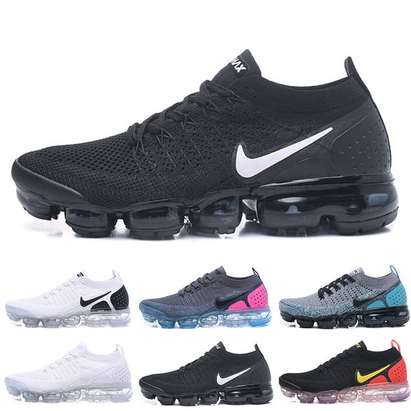 

off white x nike air vapormax 2018 2.0 fly мужчины женщины кроссовки вольт многоцветный тройной черный белый be true red orbit мужские кросс, Black