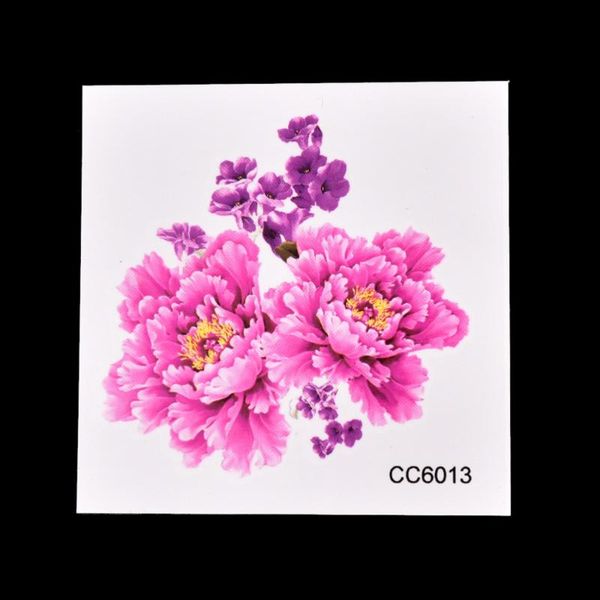 

3pcs 6*6cm peony flowers temporary tattoos stickers foot shoulder tattoo waterproof lady women beauty body art