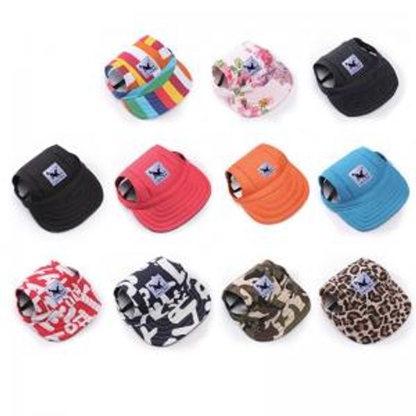 

Pet dog vi or hat canva hat port ba eball cap with ear hole ummer outdoor hiking puppy pet cap wwa69