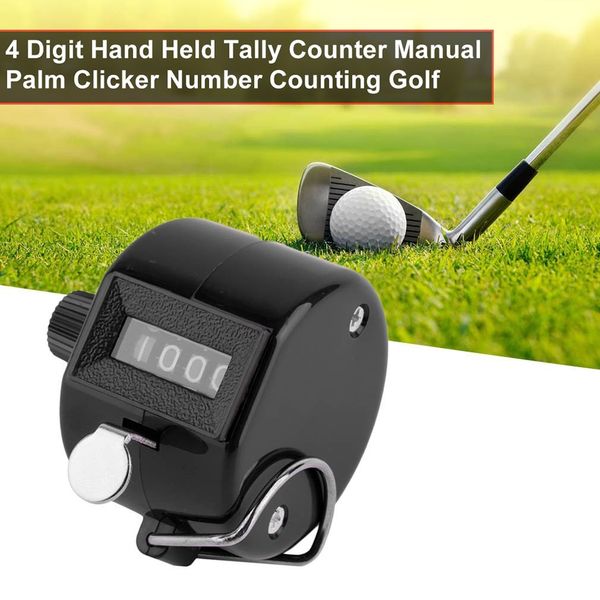 

4 digit portable convenient plastic + metal hand held tally counter manual clicker number counting golf two colors availables other kitchen