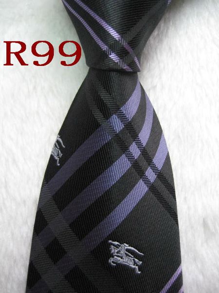 

R99 # 100% Шелковый жаккардовый плетеный мужской галстук ручной работы