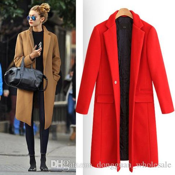 

manteau femme european 2017 fall / winter women oversized quilted woolen coat nibbuns simple outerwear casaco feminino, Black