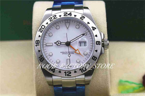 

2 color selection 42mm 2813 movement with asia 2813 modified explorer white dial black ii ref.216570 ss / ss black men watch watches, Slivery;brown