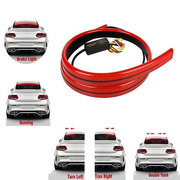 

5-function universal 100cm flexible led high mount scar turn drive rear tail warning auto waterproof red slamp car style