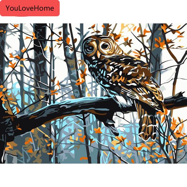 

diy картинки по номерам сова животных наборы рисунок холст ручная роспись маслом украшения дома раскраски по номерам рисовать на холсте