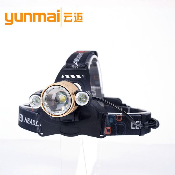 

new pattern t6 + 2xpe light headlights 180Â° rotating lamp holder portable charge headlights t6 focusing headlights