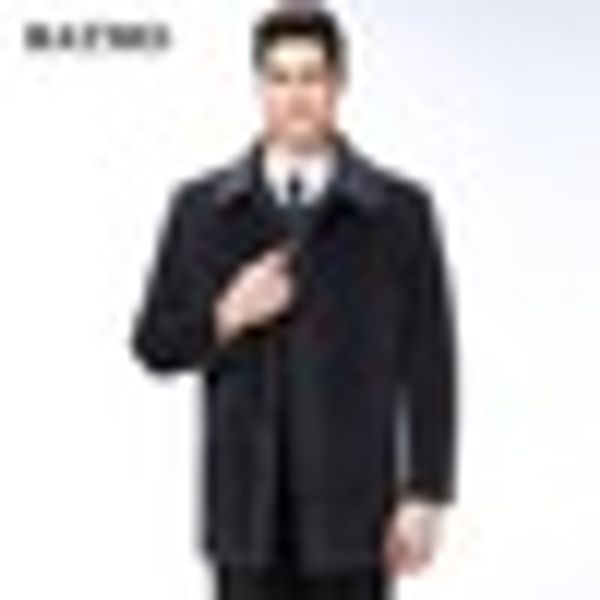

batmo 2019 new arrival autumn&winter cashmere trench coat men,men's jackets,warm coat,plus-size m-4xl,9166, Black