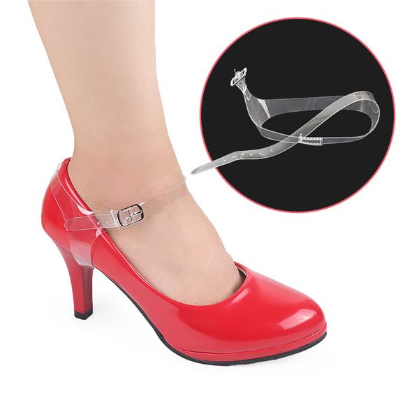 

1 pair invisible shoe straps for loose shoes high heels ballrom wedding pump shoes anti-loose strap 18cm, Black