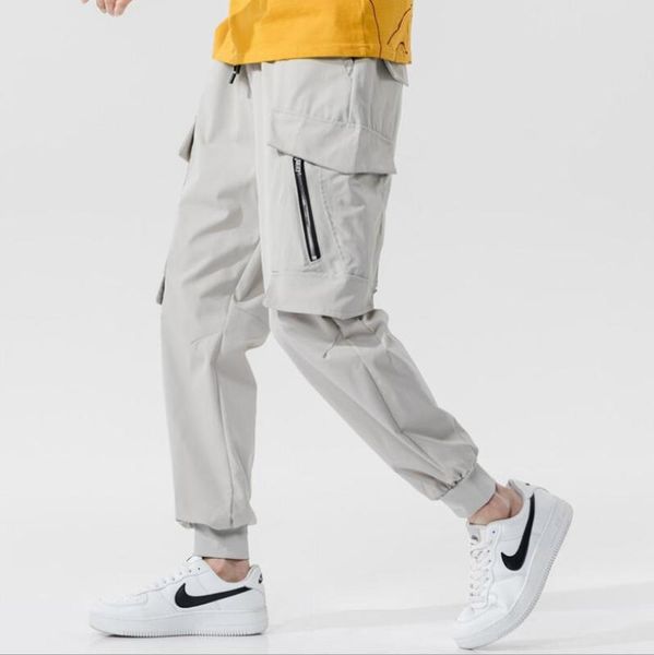 

men harem pants 2020 hip hop harajuku loose pants sliding plate trousers men streetwear joggers fashion casual cotton w817, Black