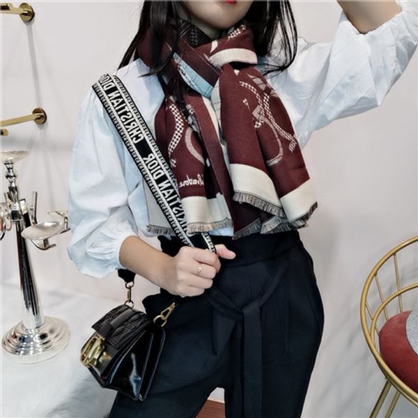 

9popular женская осенне-зимний шелк шерстяной шарф платок различные цвета золота и серебра монограммой напечатанный шарф шаль, Blue;gray