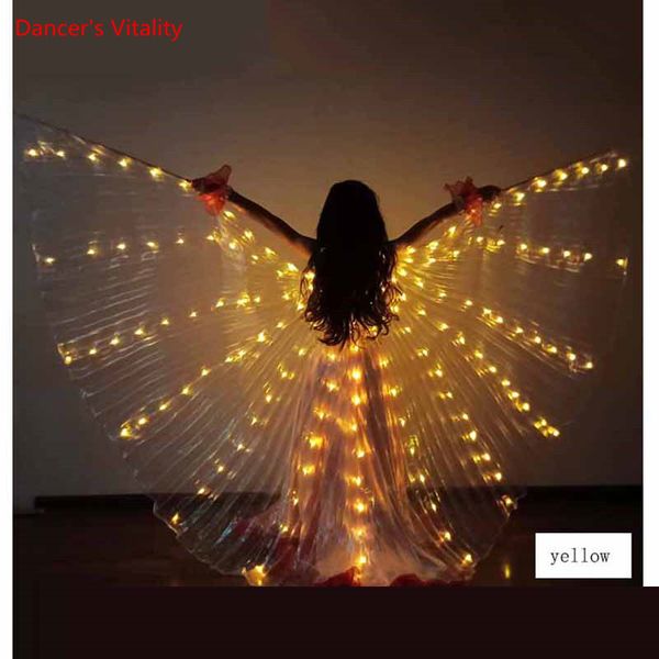 

new children's belly dance wings children's led multi-color dance costumes show wing props, Black;red