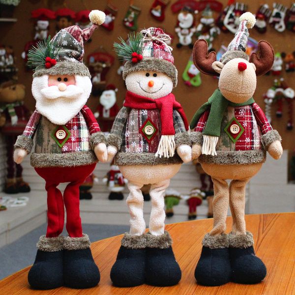 

christmas tree decor new year ornament reindeer snowman santa claus standing doll home decoration merry christmas height 48cm y191030