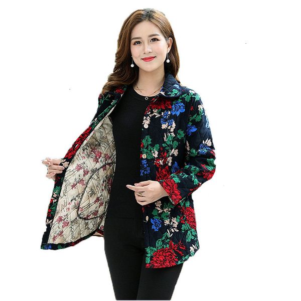 

mom parka coat women plus size slim 2019 autumn winter new lapel fashion leisure plus thick warmth clothing feminina lr545, Black