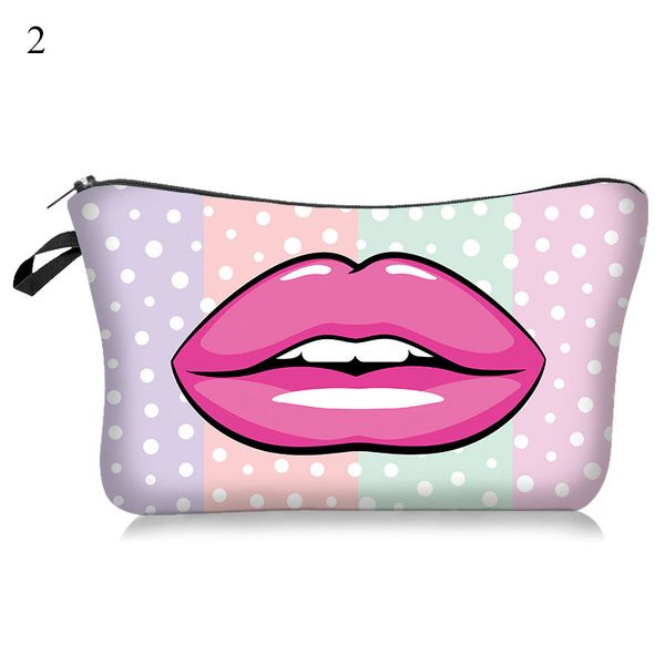 

lips series makeup bags 3d printing cosmetics makeup bag pouchs for travel make up bag women multicolor pattern cosmetic
