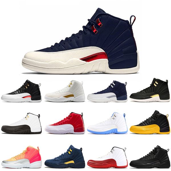 

jumpman мужчины 12s тинкер ретро баскетбол обувь горячий пунш sunrise university gold game royal 12 fiba ​​unc space jam белый плей синий кр
