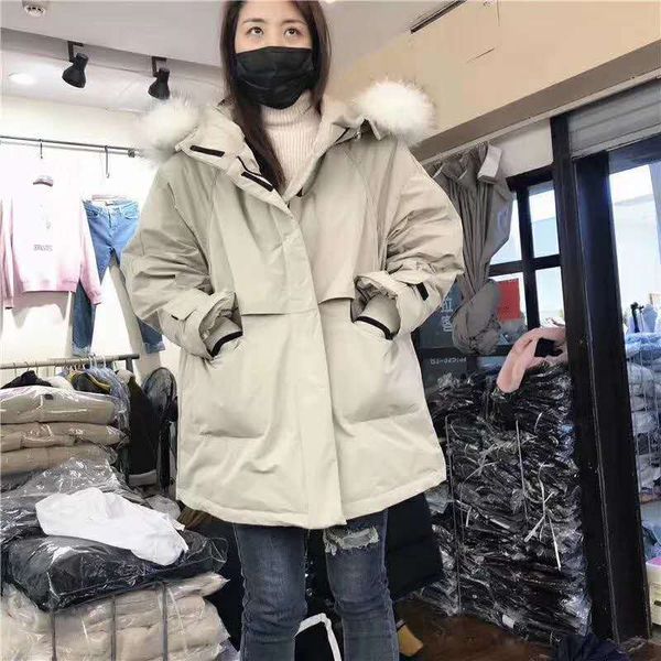 

2019 winter white duck down jacket women coat with hoodie, Black