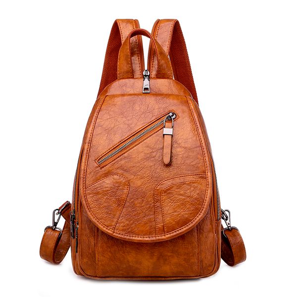 

2020 women leather backpacks luxury designer bagpack ladies sac a dos female pack rucksacks for girls solid travel