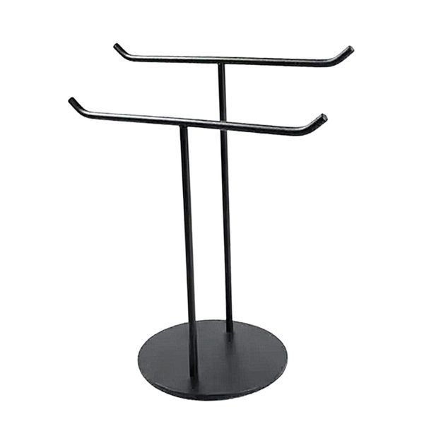 

metal double layers scarves jewelry display stand holder rack hanger black