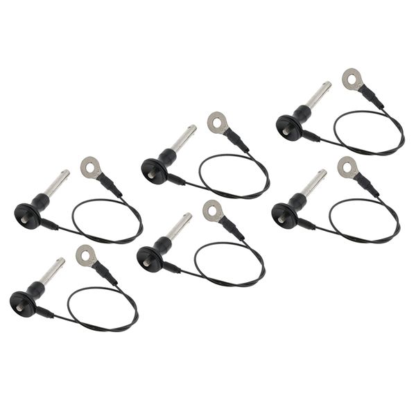 

6 pcs steel ball lock quick release pin, push button with lanyard, 8mm, 35mm