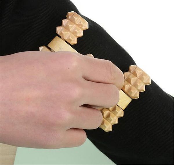 

new health solid wood full-body four wheels wooden car roller relaxing hand massage tool reflexology face hand foot back body therapy