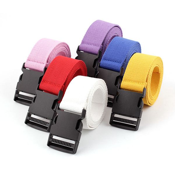 

black canvas belt for women belts cummerbunds casual 2019 waistband 135cm waist belt with plastic buckle streetwear, Black;brown