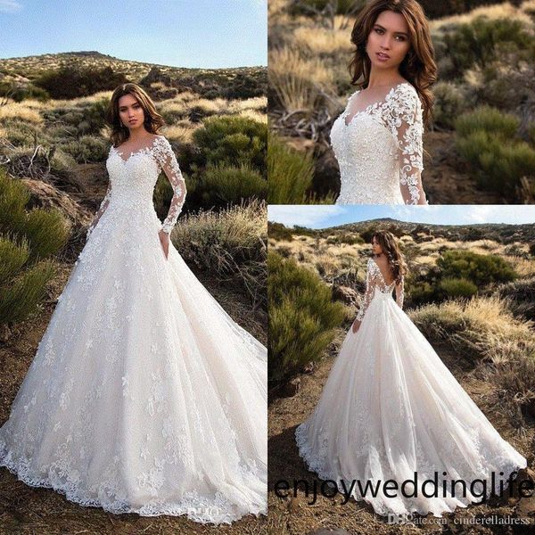 

modest designer wedding dresses 2020 rhinestone appliques v-neck long sleeves bride gowns for dubai saudi arabia vestido de novia ba6671, White;pink