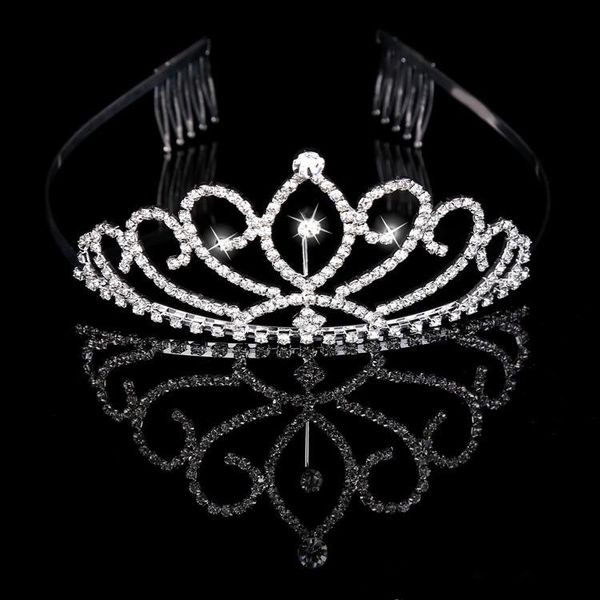 

bridal tiaras crowns with rhinestones bridal jewelry pageant 2019 evening prom party performance pageant crystal wedding tiaras accessories, Silver