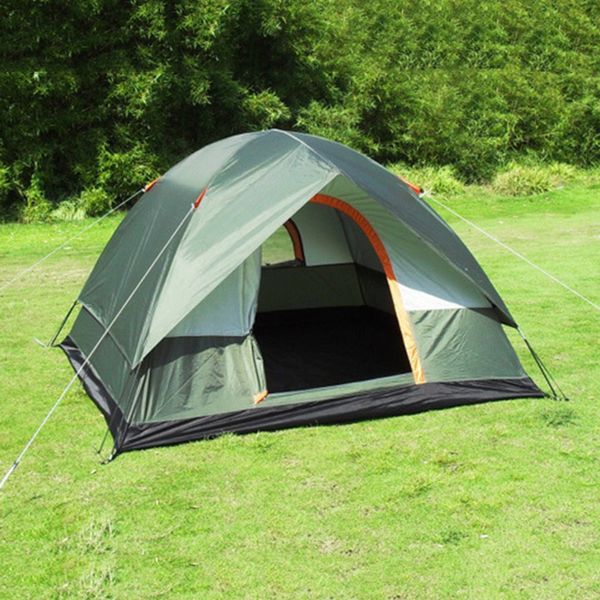 

4 people travel climbing tent portable waterproof outdoor camping hiking polyester oxford cloth dual layers tent large area