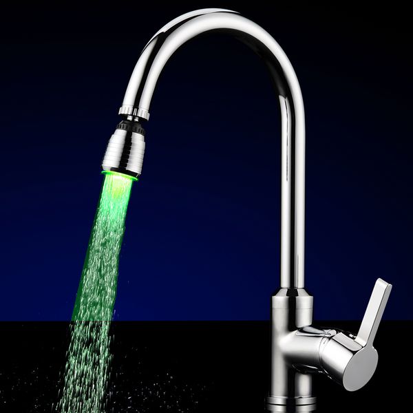 

360Â°led faucet temperature sensor kitchen led light 35*38mm water faucets tap heads rgb glow shower stream bathroom 7 color change drop ship