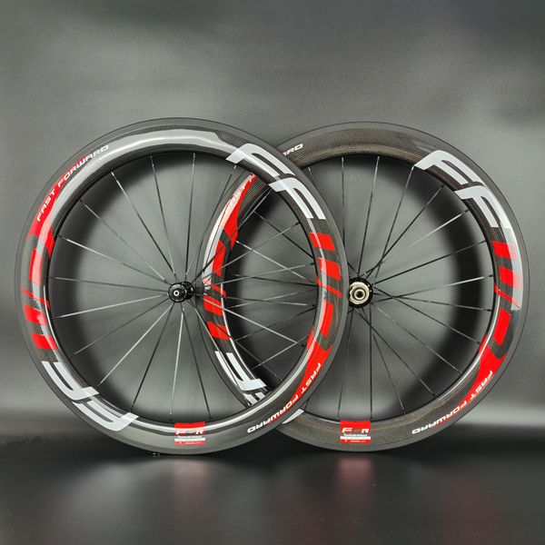 

ffwd 700c road bike light carbon wheels 60mm depth 25mm width clincher/tubeless/tubular bicycle wheelset with 3k glossy finish