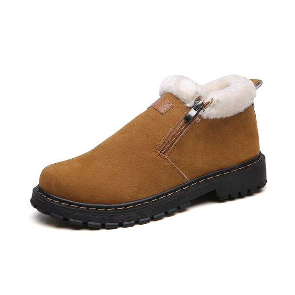 

fashion black men's boots designer winter shoes men warm short plush casual fur boots men 2019 new keep warm winter male